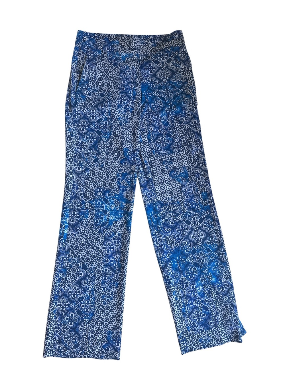 Banana Republic Blue Mosaic Wide-Leg Pants
